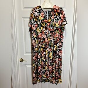 Torrid Multicolored Floral Faux Button Midi Sundress